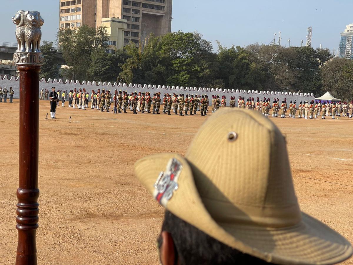 Parade at the 2022 Republic Day celebrations at Field Marshal Manekshaw Parade Ground in Bengaluru on January 26, 2022.