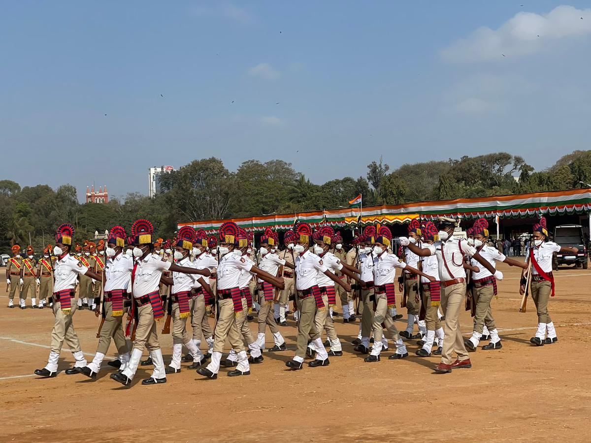 2022 Republic Day Parade at Field Marshal Manekshaw Parade Ground in Bengaluru on January 26, 2022.