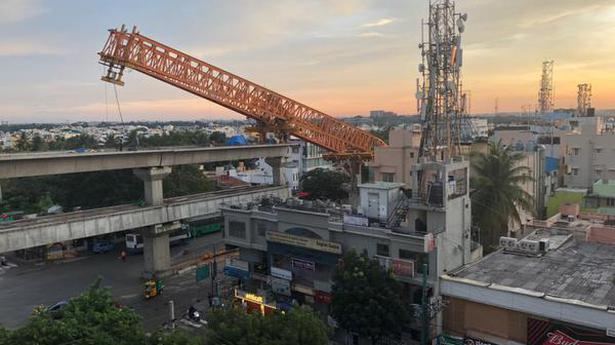 Launching girder rests on metro pier, BMRCL attributes it to mechanical failure