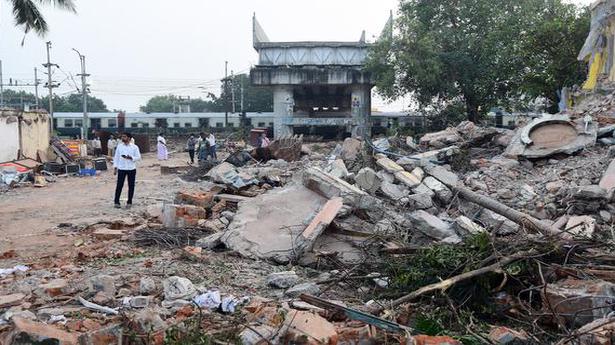 Houses demolished to build railway bridge in Kolathur