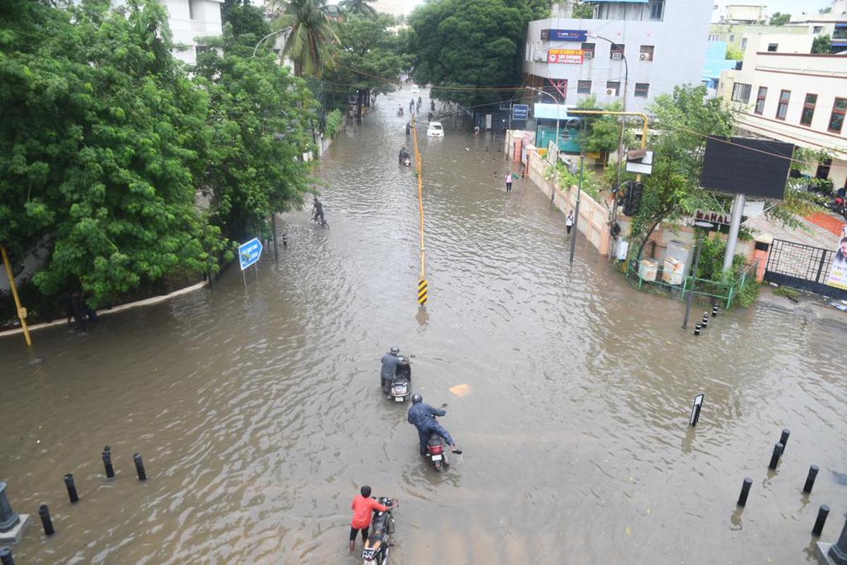 The inundated Doctor Nair Road in T Nagar