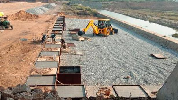 Tamaraipakkam check dam repair work in full swing
