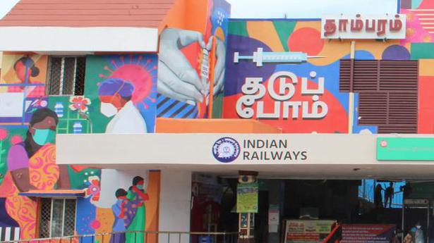 Tambaram station walls turn into canvas for COVID-19 murals
