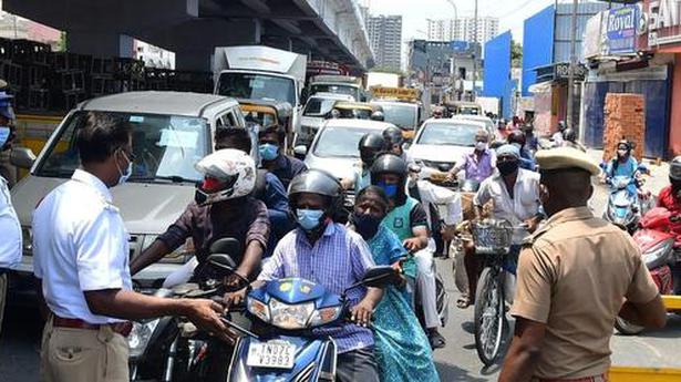 Motorists jam roads in Chennai, in violation of lockdown restrictions