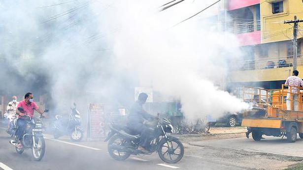 Vehicle-mounted foggers deployed for dengue prevention