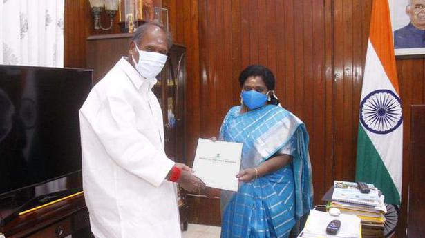 Puducherry CM hands over portfolios of Ministers to LG