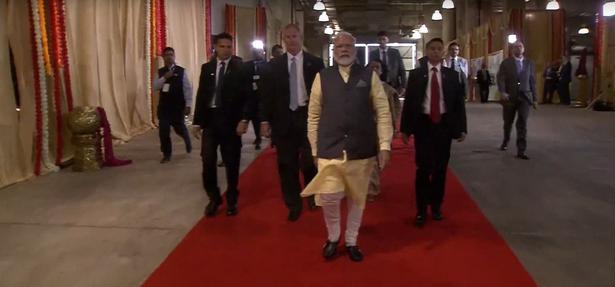 Prime Minister Narendra Modi arrives at the NRG Stadium in Houston for the Howdy, Modi! event on September 22, 2019. Photo: YouTube/Howdy Modi!