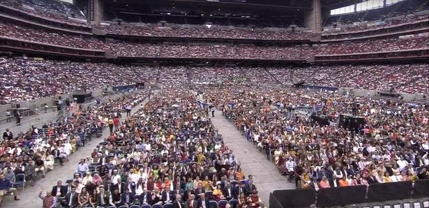 The NRG Stadium in Houston is packed to capacity for the Howdy, Modi! event on September 22, 2019. Photo: YouTube/Howdy Modi!