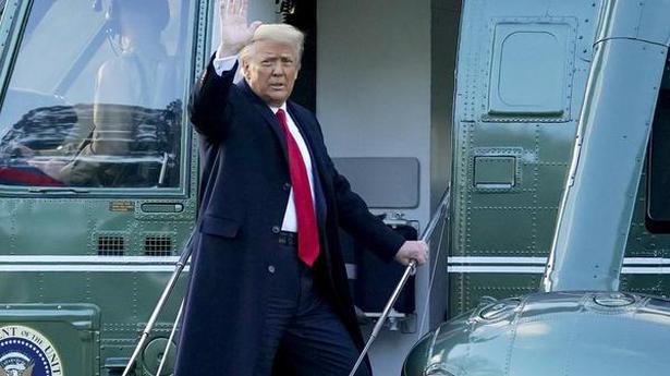 Donald Trump leaves White House, for the last time as President