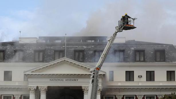 Fire burns South Africa's Parliament building in Cape Town