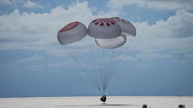 SpaceX capsule with first all-civilian orbital crew splashesdown in Atlantic