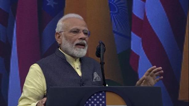 Prime Minister Narendra Modi addresses the Howdy, Modi! event in Houston’s NRG Stadium on September 22, 2019. Photo: YouTube/Howdy Modi!
