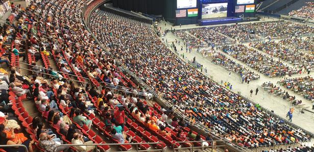 Spectators at the Howdy, Modi! event at NRG Stadium in Houston on September 22, 2019. Photo: Suhasini Haidar