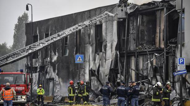 Plane with 6 aboard crashes into vacant building near Milan