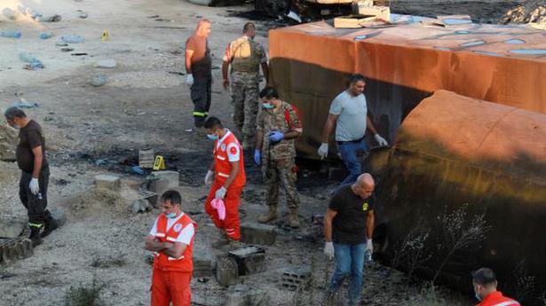 Fuel tanker explodes in Lebanon, killing 20, wounding dozens