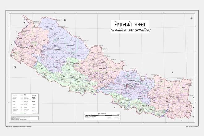 Political map of Nepal released by the country on May 20, 2020.