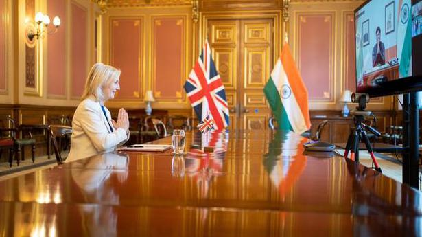 British Trade Secretary Liz Truss and Commerce Minister Piyush Goyal sign U.K.-India ETP agreement