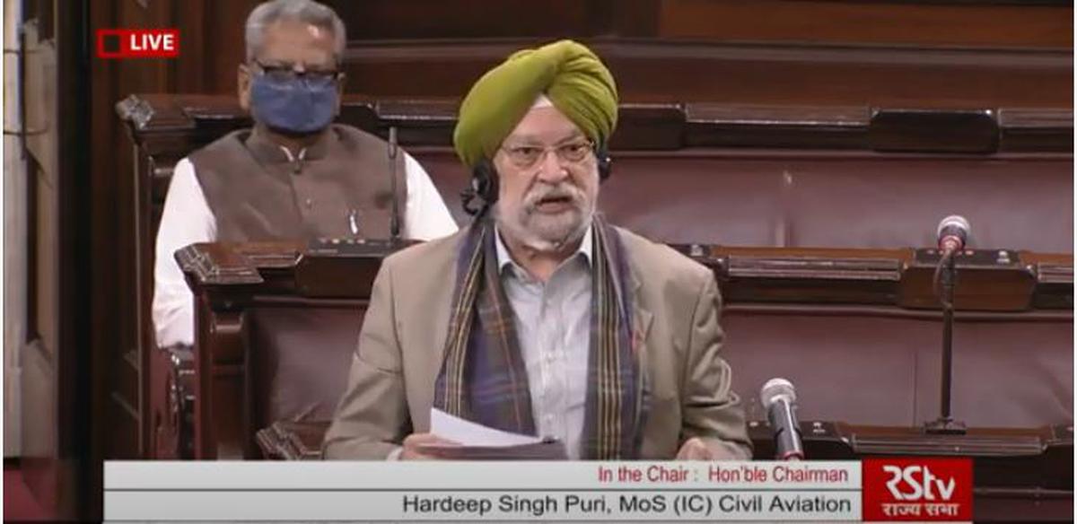 Minister Hardeep Singh Puri in the rajya Sabha on February 10, 2021.