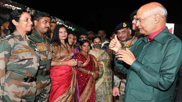 President Kovind interacts with troops of Army's Northern Command in J&K