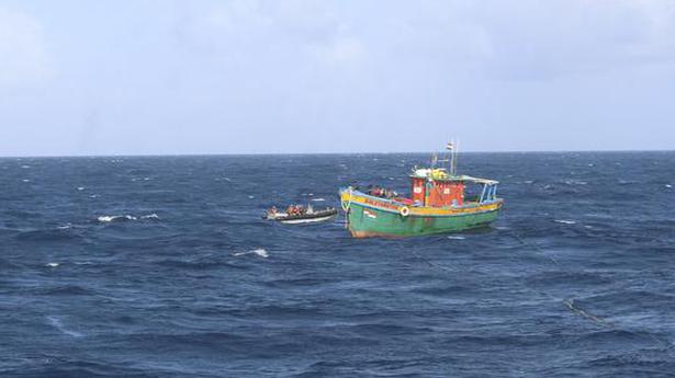 INS Airavat provides assistance to distressed fishing boat