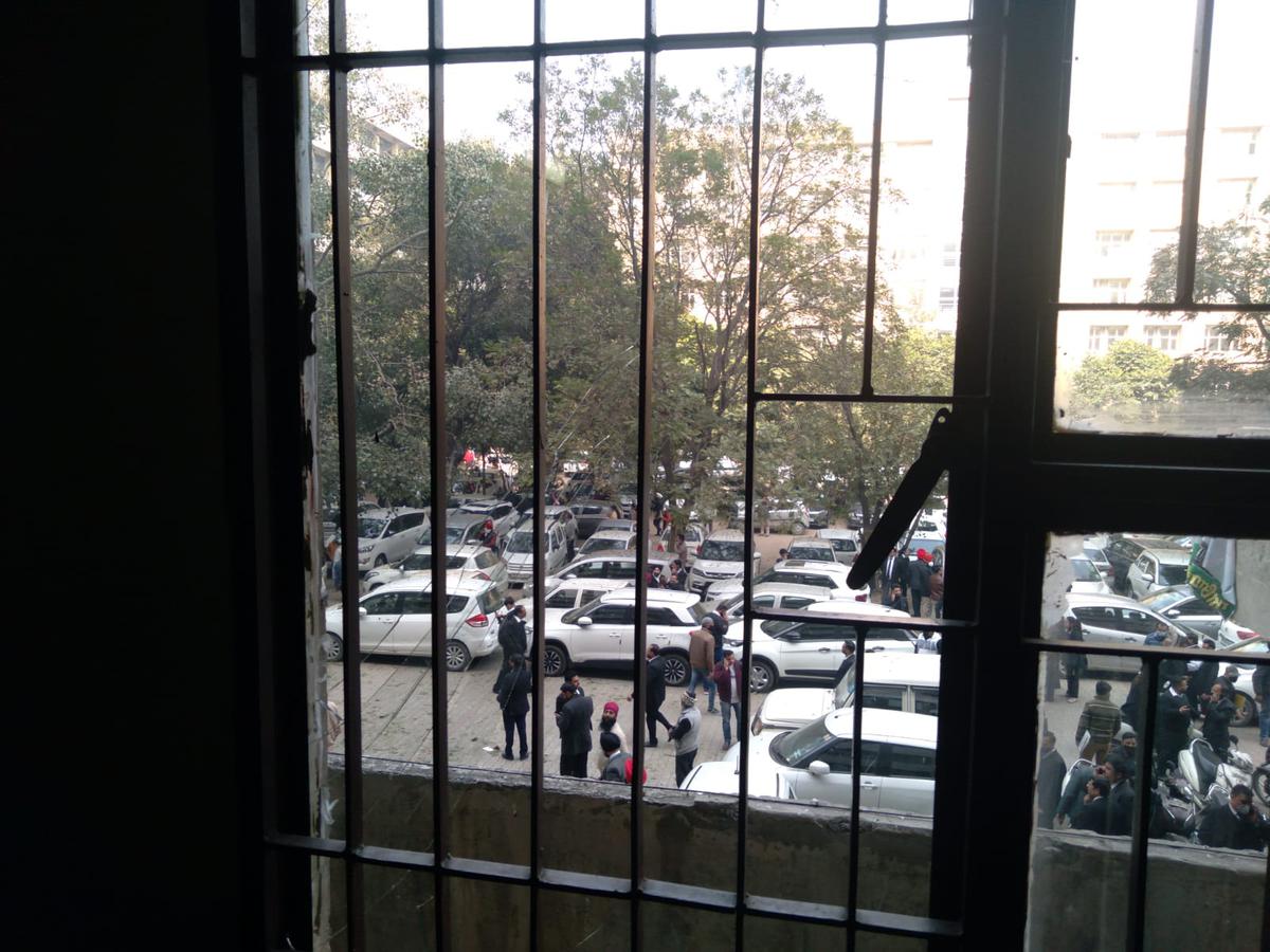 According to Yogesh Dewan, who was present in the court, a huge sound of the explosion was heard at around 12-15 p.m. in the court complex. Photo: Special Arrangement