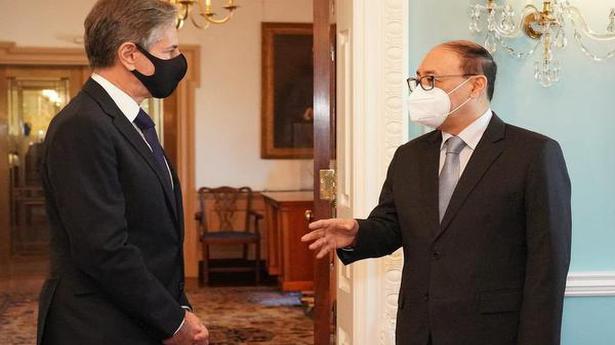 Foreign Secretary Harsh Vardhan Shringla visits Washington for talks with U.S. officials