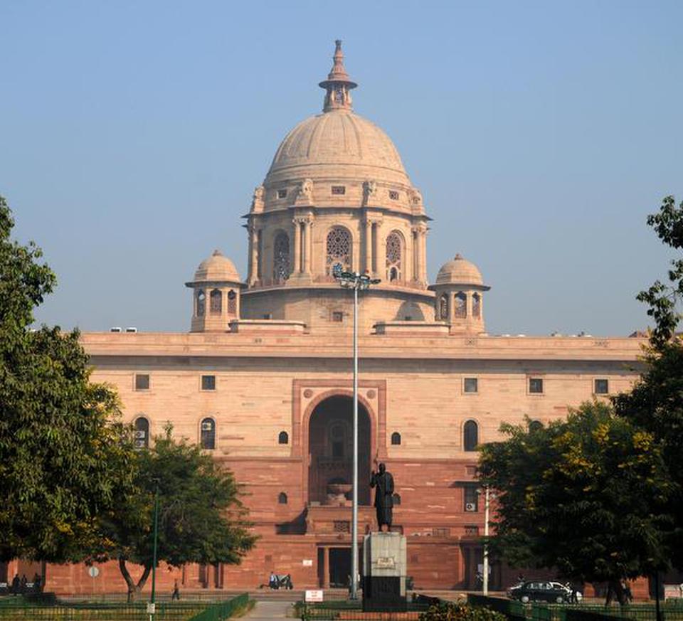 South Block, which houses the Prime Ministerâs Office and the Ministries of External Affairs and Defence. File