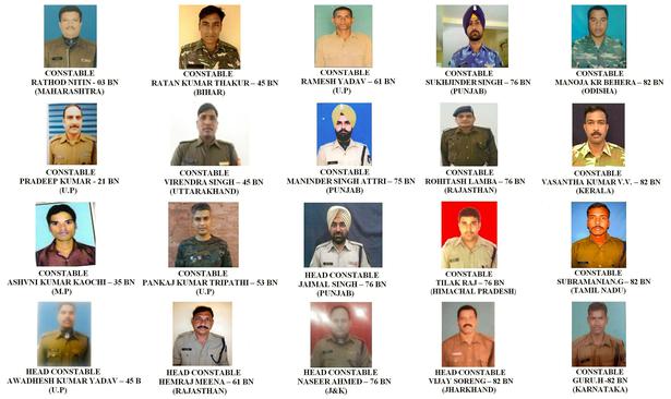 Portraits of CRPF Jawans killed in Pulwama attack.
