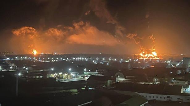 Large fire at oil depot in Russia’s Bryansk, near Ukraine