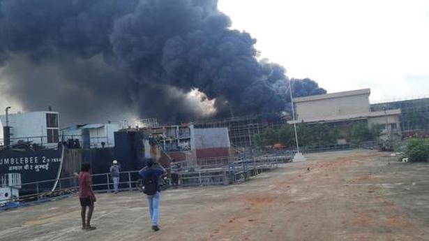 Facilities in GMR barge-mounted power plant site catch fire, no casualty