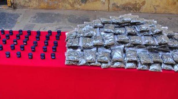 5 kg of ganja seized, 5 held