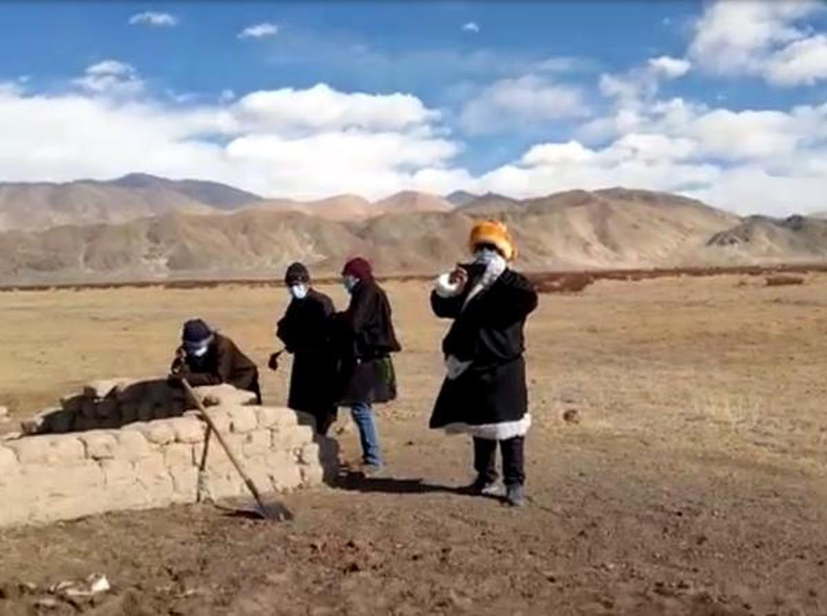 A screengrab from a December 10, 2020 video taken by Urgain Tsewang, the head of a border village near Demchok.