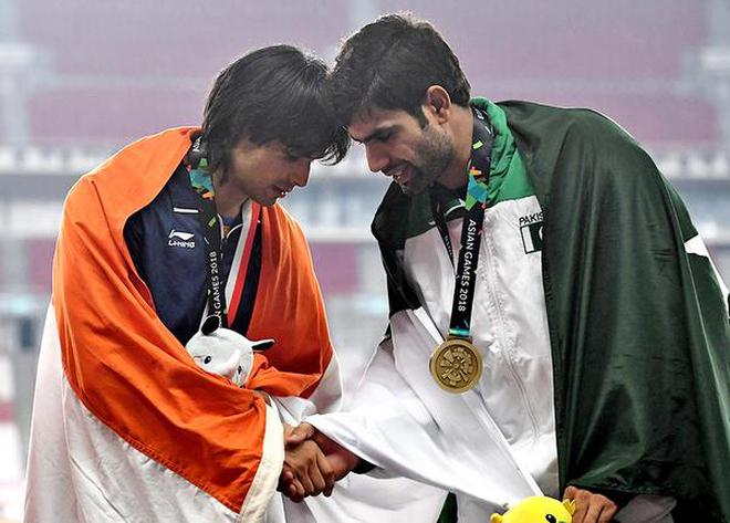 The photo of Neeraj Chopra (left) shaking hands with Pakistanâ€™s Arshad Nadeem at the Asian Games in Jakarta, had gone viral on social media.