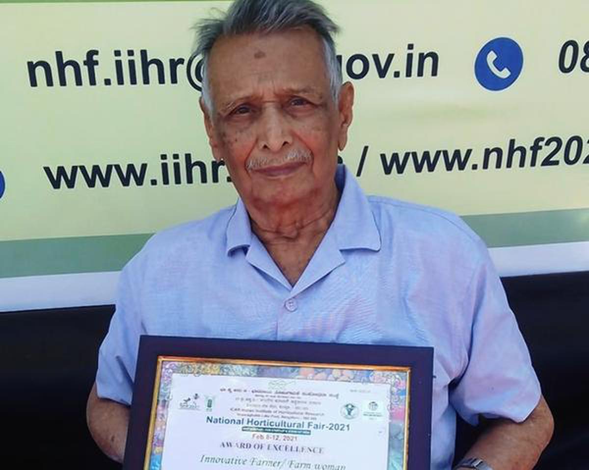 Rare feat: Subbanna Heggade has been honoured by the Indian Institute of Horticultural Research.