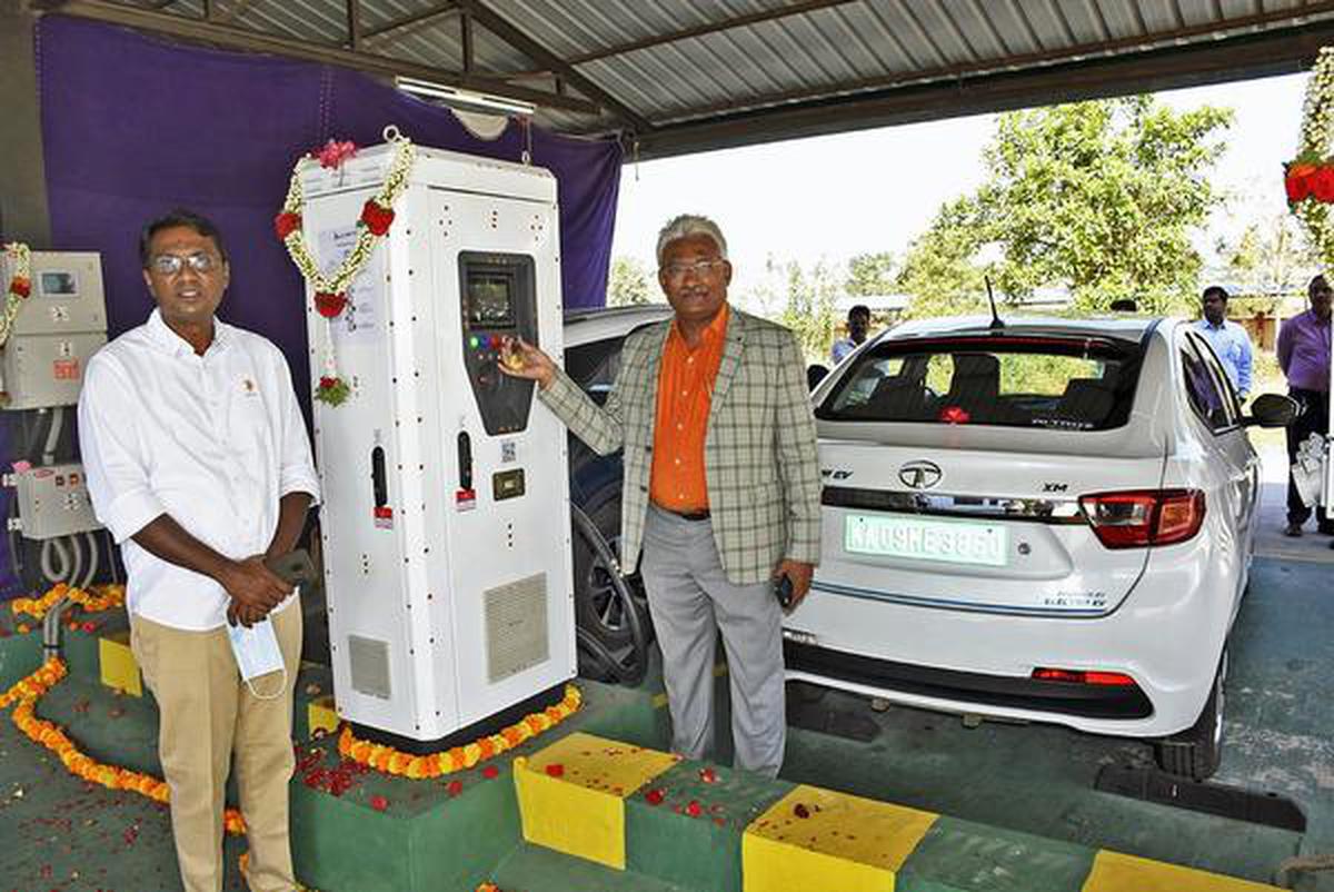 Mysuru's first EV charging station launched - The Hindu