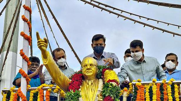 Simple Ambedkar birth fete in two districts