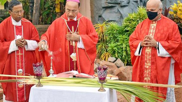 Palm Sunday observed in twin districts in a simple manner