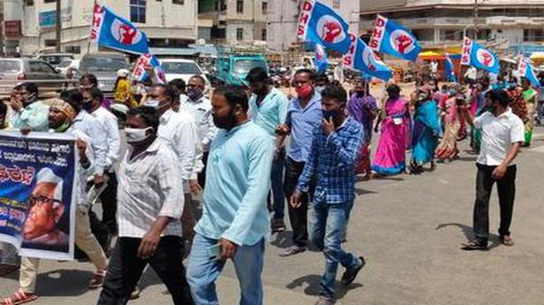 Dalit families stage protest