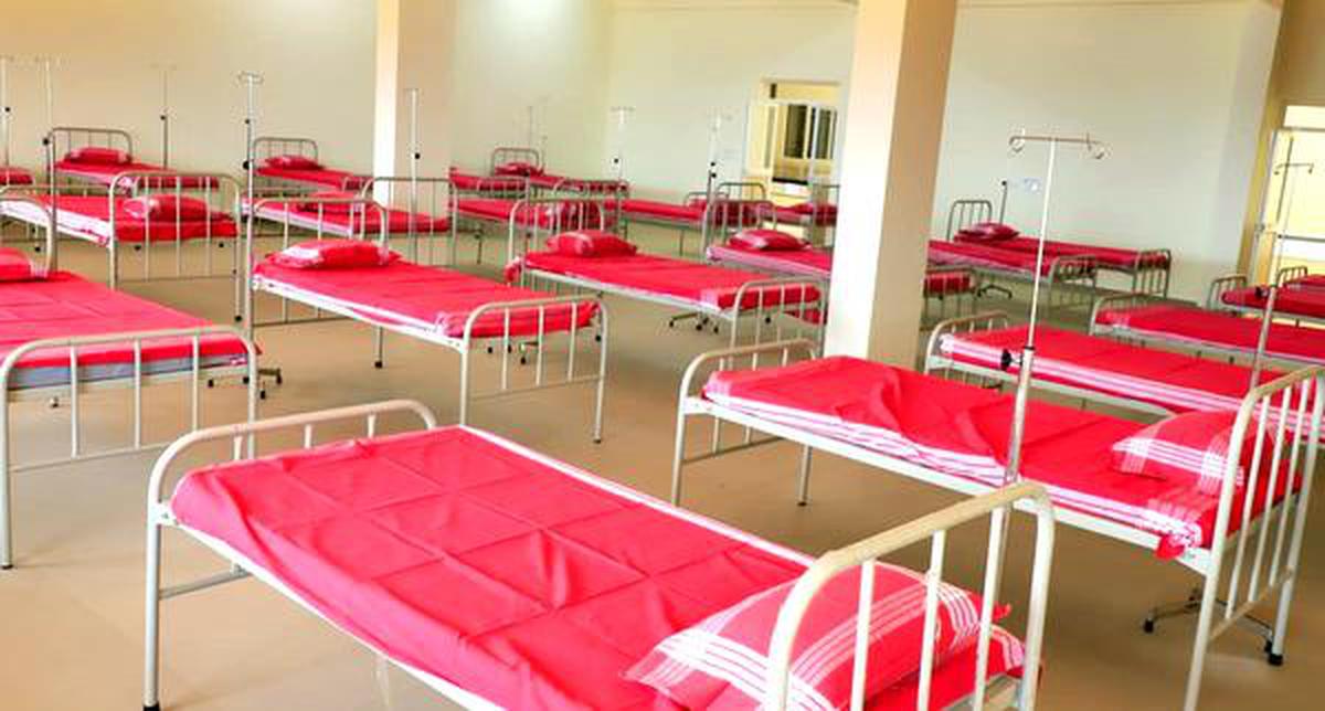 Beds arranged for COVID-19 patients at the Kasaragod Medical College Hospital in Kerala.