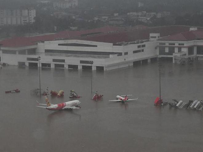 An August 16 photo of the flooded airport.