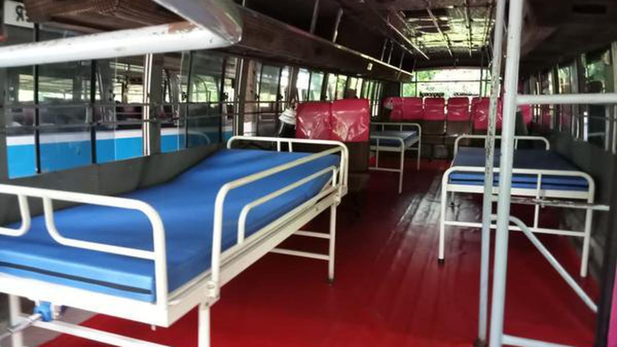 Buses converted into COVID-19 hospitals - The Hindu