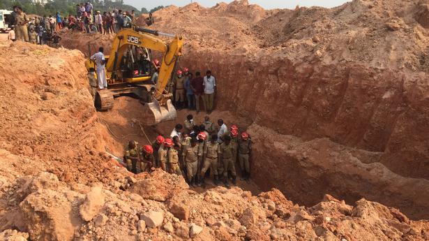 Workers buried under debris as land at construction site caves in