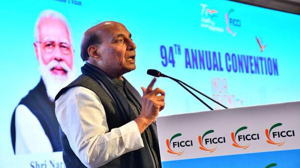 Have conveyed to U.S., Russia, others that equipment for Indian forces has to be produced in India: Rajnath