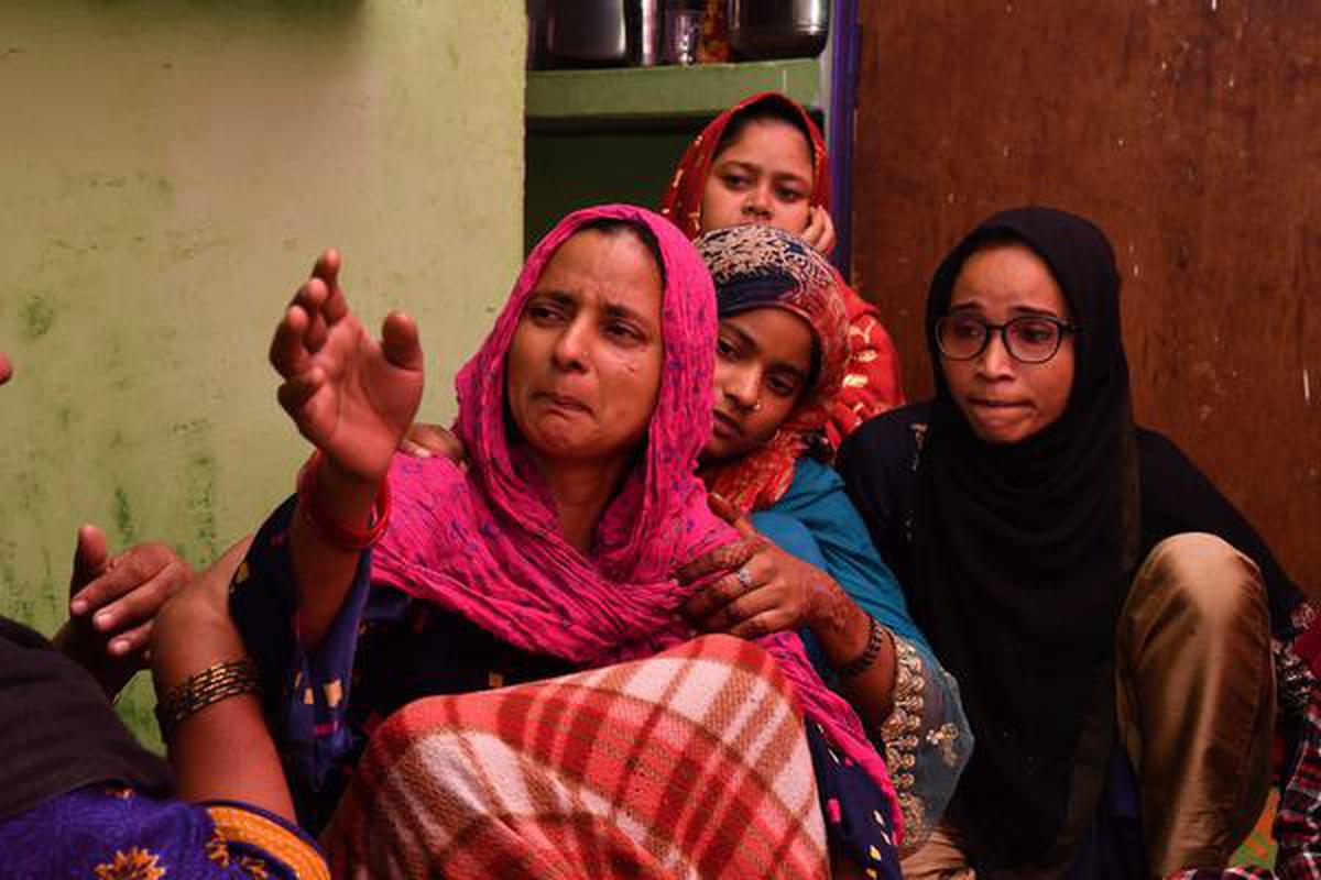 Altaf’s mother Fatima and relatives at his house in Ahrauli Nagla of Kasganj district, Uttar Pradesh.