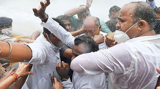 Water cannon used on Cong. workers