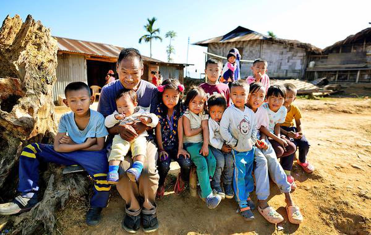 Children in Oting village of Mon.
