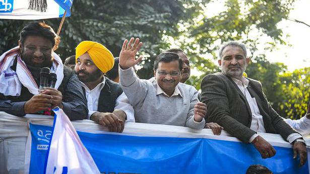 Kejriwal leads AAP's 'victory' march in Chandigarh