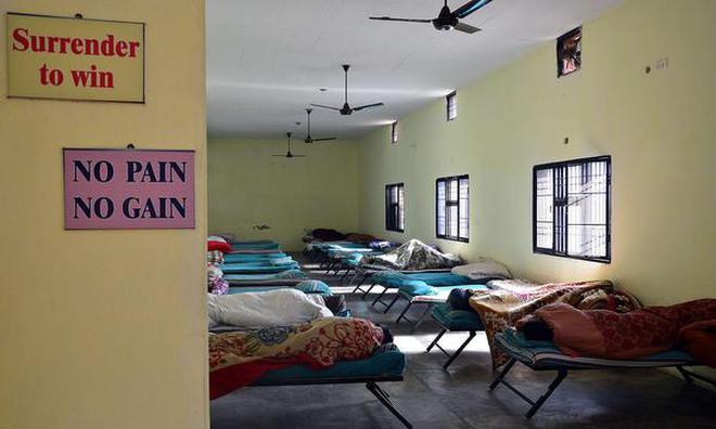 A wake-up call: A file photo of inmates at a drug de-addiction and rehabilitation centre in Daulatpur village on the outskirts of Patiala.