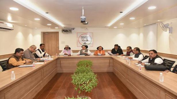 National leaders of BJP hold meeting with top party brass in U.P. ahead of polls