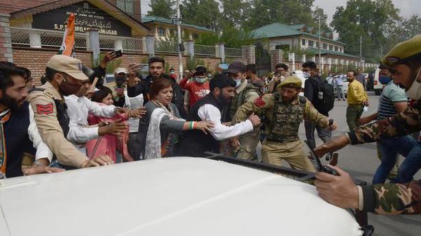 Jammu & Kashmir Congress stages protest against U.P. violence, Priyanka Gandhi’s detention